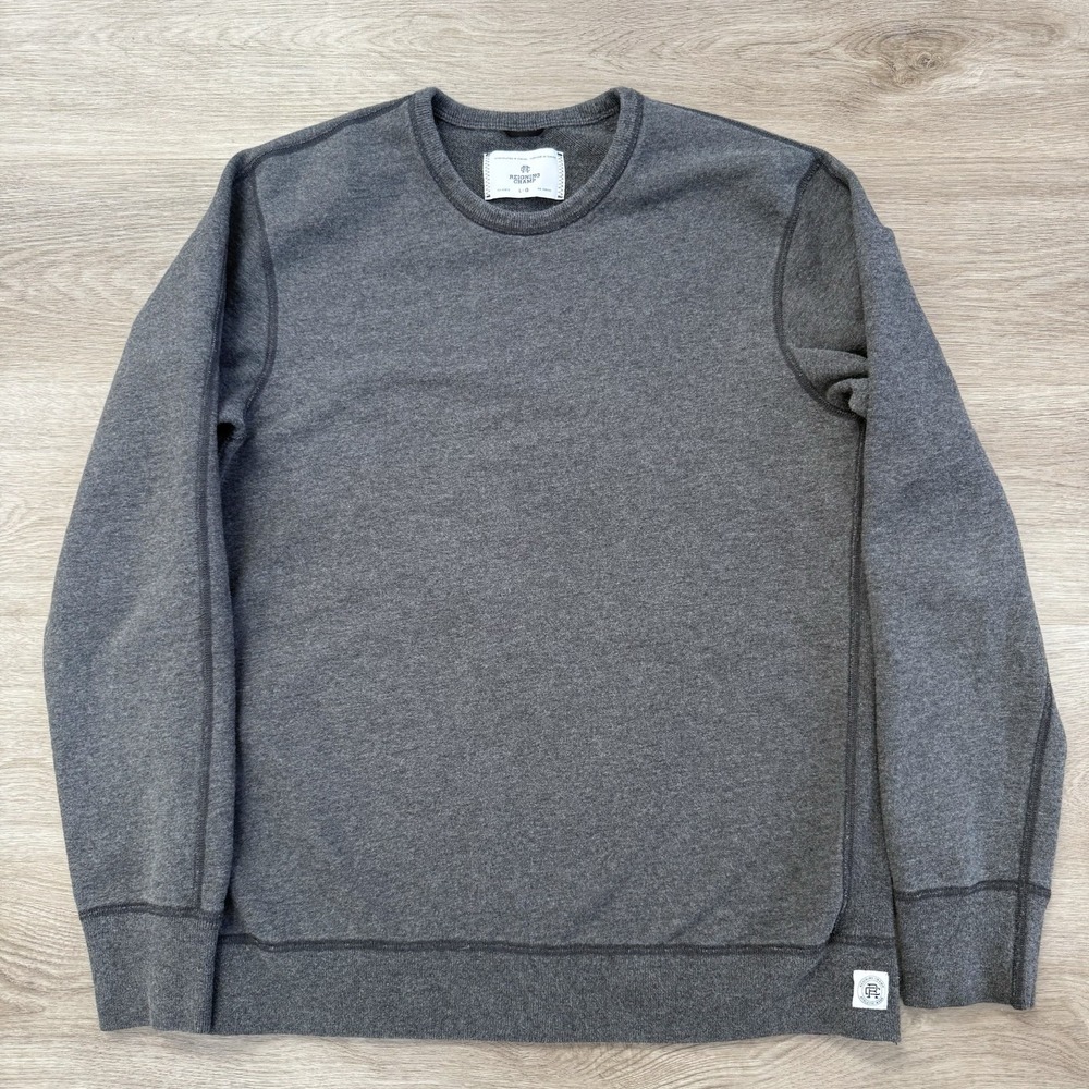 Reigning Champ 100% Cotton Made In Canada Sweatshirt Mens Large Gray Crewneck